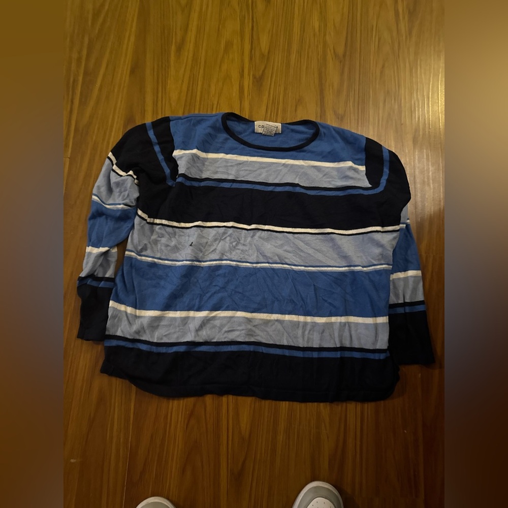 Blue and Black Striped Long Sleeve Shirt size 3X women’s